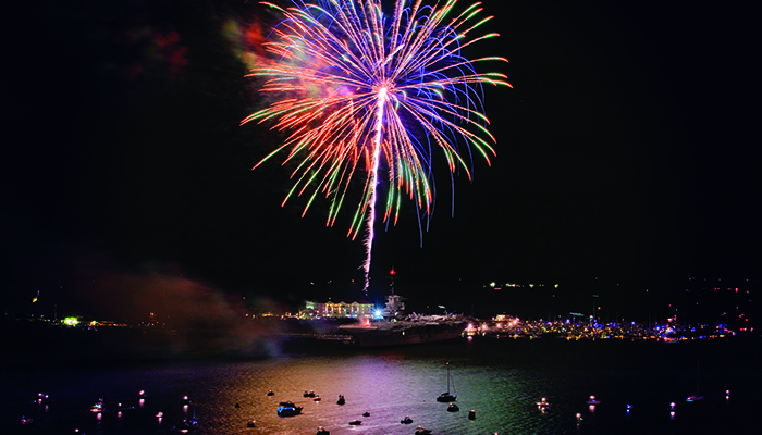 Fireworks Over Patriots Point Naval and Maritime Museum in Charleston, South CarolinaPhoto Courtesy of ExploreCharleston.com