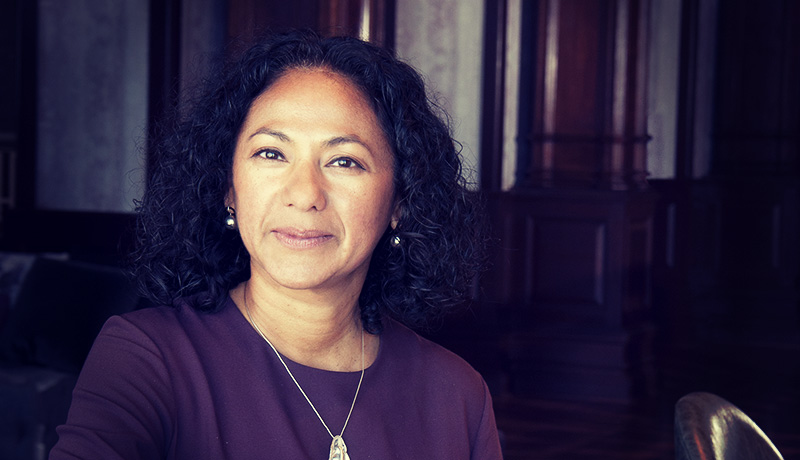 A portrait of Indu Brar, General Manager of the Fairmont Empress Hotel photographed on location at the Hotel in Victoria, BC