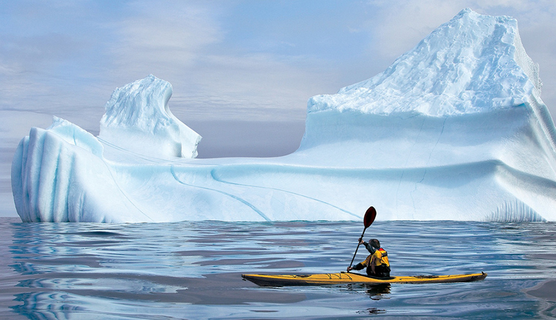 Labrador Kayaker and Iceberg